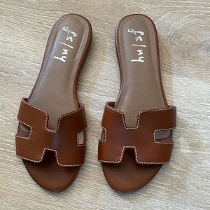 Cognac leather Alibi sandal